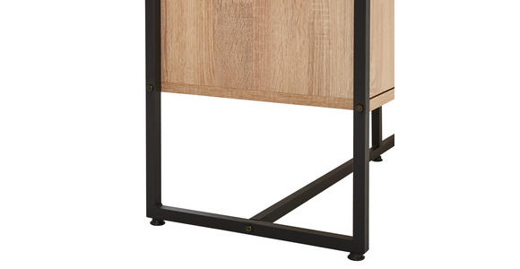 SIDEBOARD Schwarz, Sonoma Eiche  - Schwarz/Sonoma Eiche, MODERN, Holzwerkstoff/Metall (180/75/41cm) - Novel