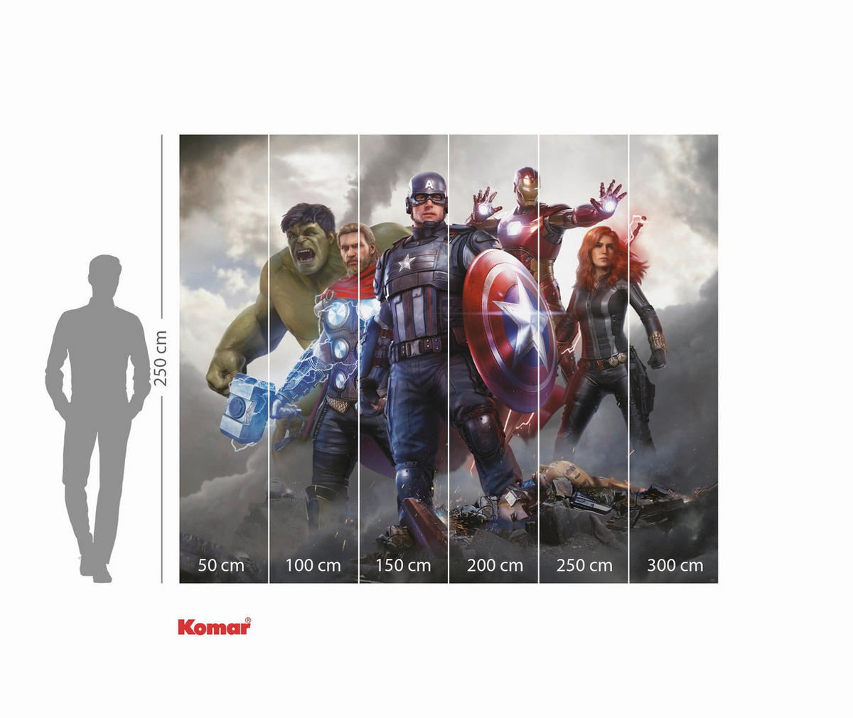 FOTOTAPETE AVENGERS WORKING TOGETHER  - Naturfarben, Design, Textil (300/250cm) - Marvel