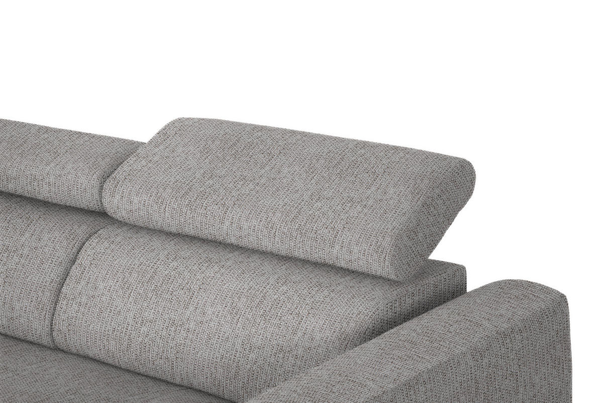 ECKSOFA in Webstoff Taupe  - Taupe/Schwarz, Design, Textil/Metall (205/280cm) - MID.YOU