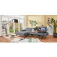 ECKSOFA in Flachgewebe Hellgrau  - Anthrazit/Hellgrau, Design, Textil/Metall (166/280cm) - Ambiente