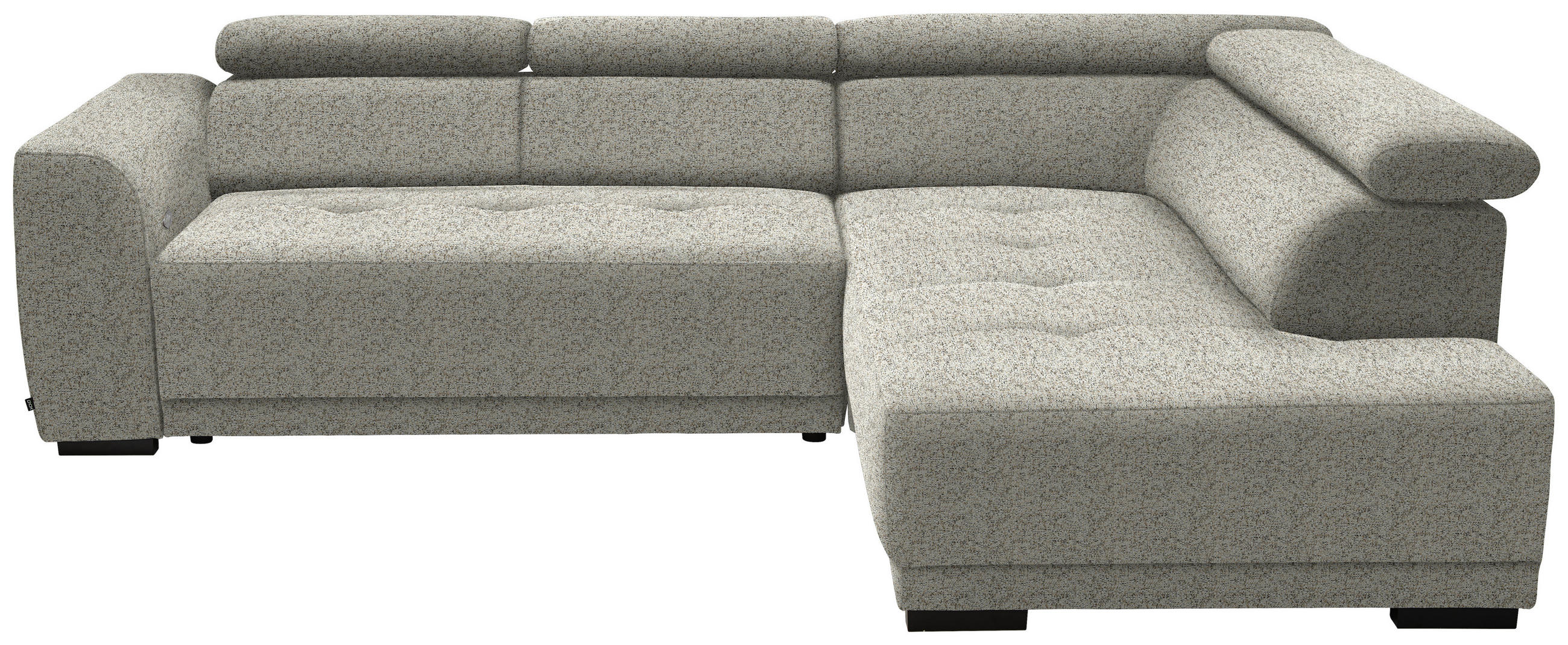 ECKSOFA in Struktur Creme  284/205 cm  - Creme/Schwarz, Design, Kunststoff/Textil (284/205cm) - Xora