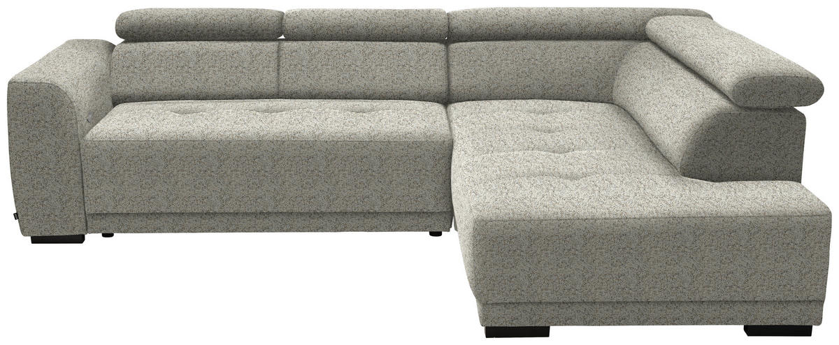 ECKSOFA in Struktur Creme  284/205 cm  - Creme/Schwarz, Design, Kunststoff/Textil (284/205cm) - Xora