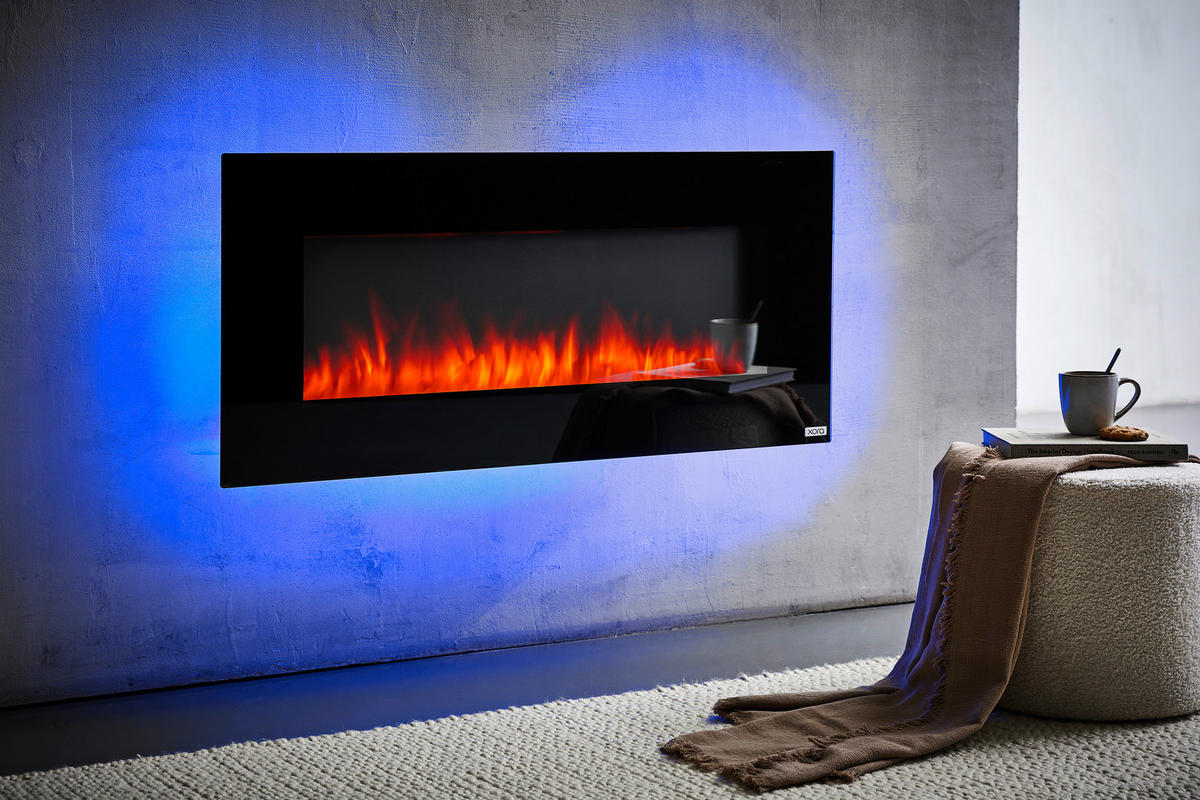 KAMIN ELEKTRIČNI - crna, Design, staklo/metal (107/50,8/12cm) - Xora