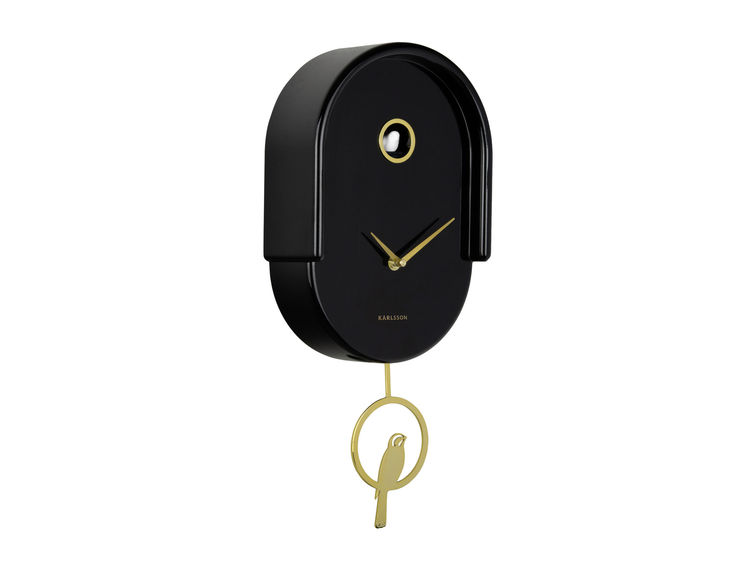 WANDUHR Tweet Schwarz Hochglanz  - Schwarz Hochglanz, Basics, Kunststoff (42/20cm) - Karlsson