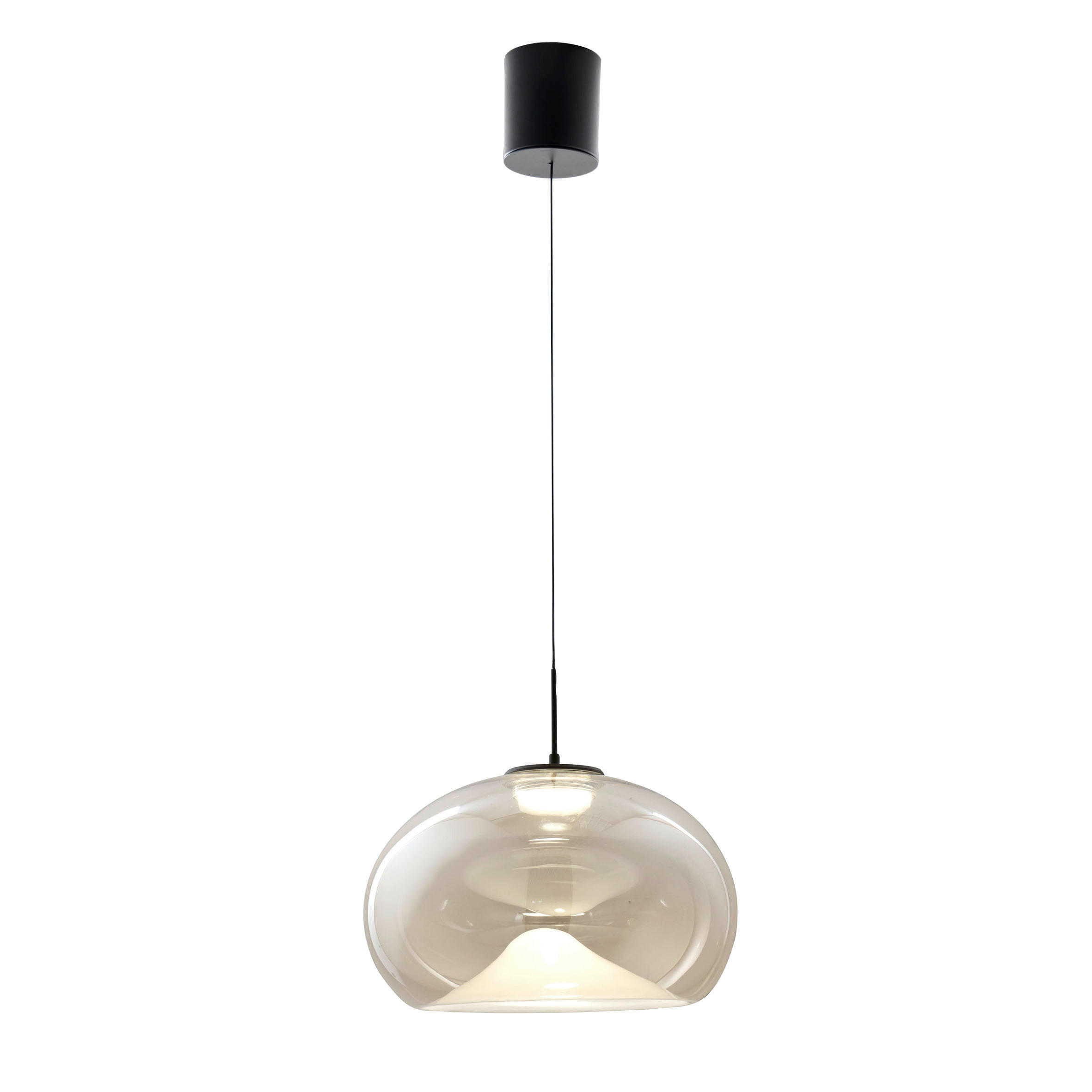 LED-HÄNGELEUCHTE 33/200 cm  - Transparent, Design, Glas/Metall (33/200cm) - Fabas Luce