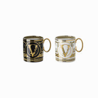 SET ŠOLJA ZA KAFU  Versace Virtus Gala       - bela visoki sjaj/crna visoki sjaj, Osnovno, keramika (16/10/16cm) - Versace