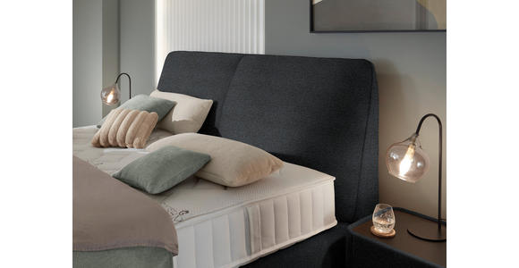 BOXSPRINGBETT 180/200 cm  in Anthrazit  - Anthrazit/Schwarz, Design, Kunststoff/Textil (180/200cm) - Johann Jakob