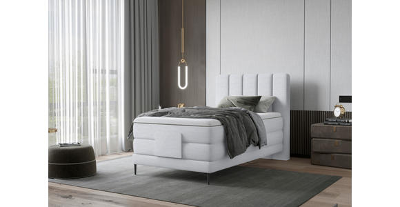 BOXSPRINGBETT 100/200 cm  in Silberfarben  - Silberfarben/Schwarz, Natur, Textil/Metall (100/200cm) - Esposa