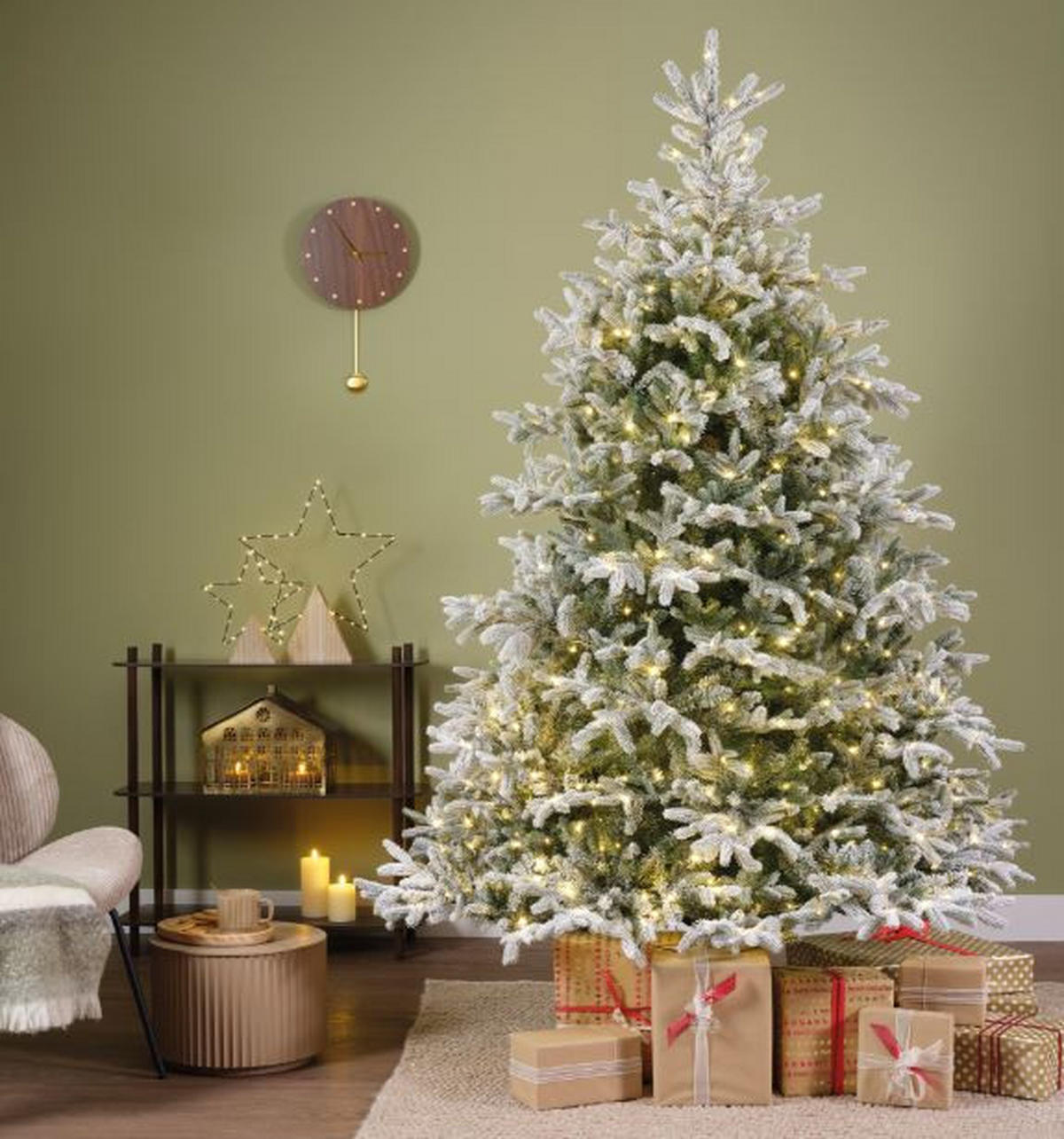 NOVOGODIŠNJA JELKA - zelena/bela, Osnovno, metal/plastika (165/240cm) - X-Mas