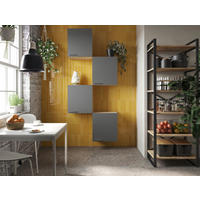 KÜCHENOBERSCHRANK 100/224,4/34,6 cm  in Grau, Eichefarben  - Eichefarben/Silberfarben, Basics, Holzwerkstoff/Metall (100/224,4/34,6cm) - Respekta