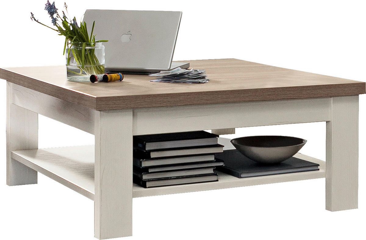 COUCHTISCH 90/90/40 cm rechteckig Weiß, Eichefarben  - Eichefarben/Weiß, Design, Holzwerkstoff (90/90/40cm) - SetOne by Musterring