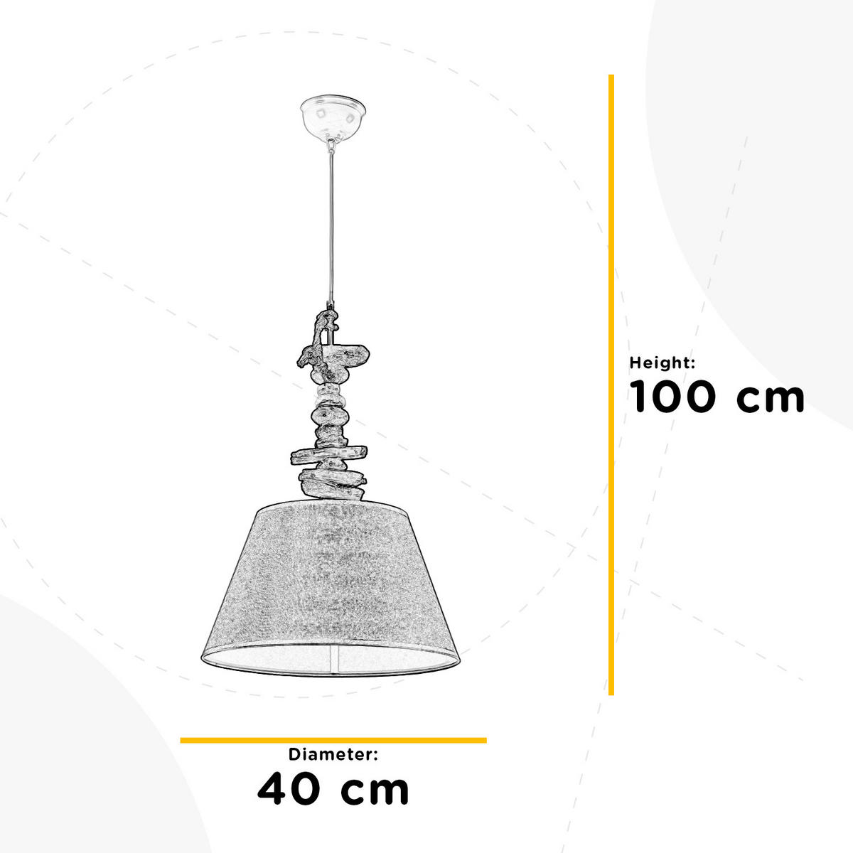 HÄNGELEUCHTE 40/100 cm  - Weiß/Grau, KONVENTIONELL, Textil/Stein (40/100cm)