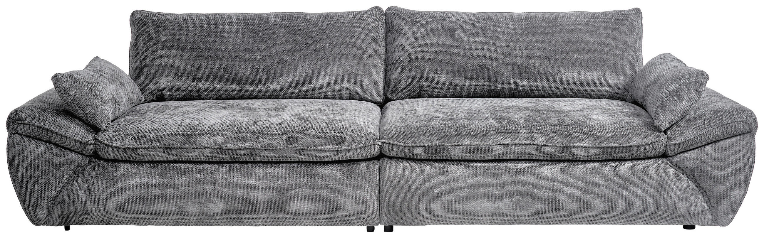 BIGSOFA Struktur Grau  - Schwarz/Grau, KONVENTIONELL, Kunststoff/Textil (302/80/120cm) - Hom`in