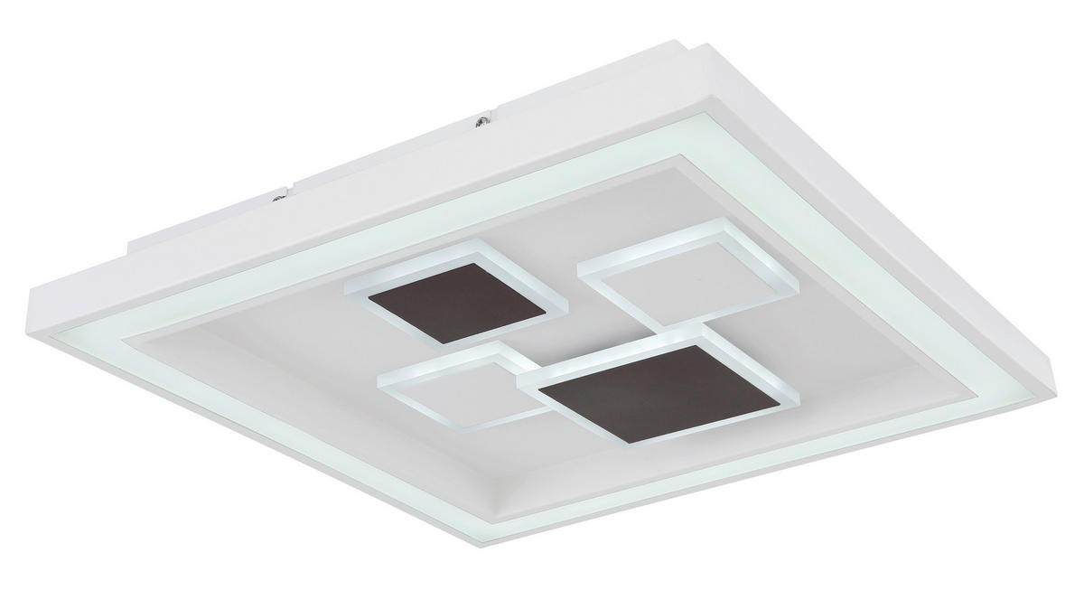 LED-DECKENLEUCHTE 50 W    48/48/7 cm  - Weiss/Anthrazit, Design, Kunststoff/Metall (48/48/7cm) - Globo