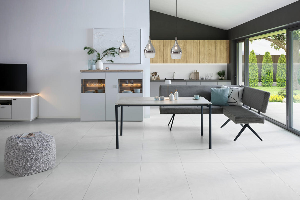 ECKBANK 190/150 cm Cord Dunkelgrau   - Dunkelgrau/Schwarz, KONVENTIONELL, Textil/Metall (190/150cm) - MID.YOU