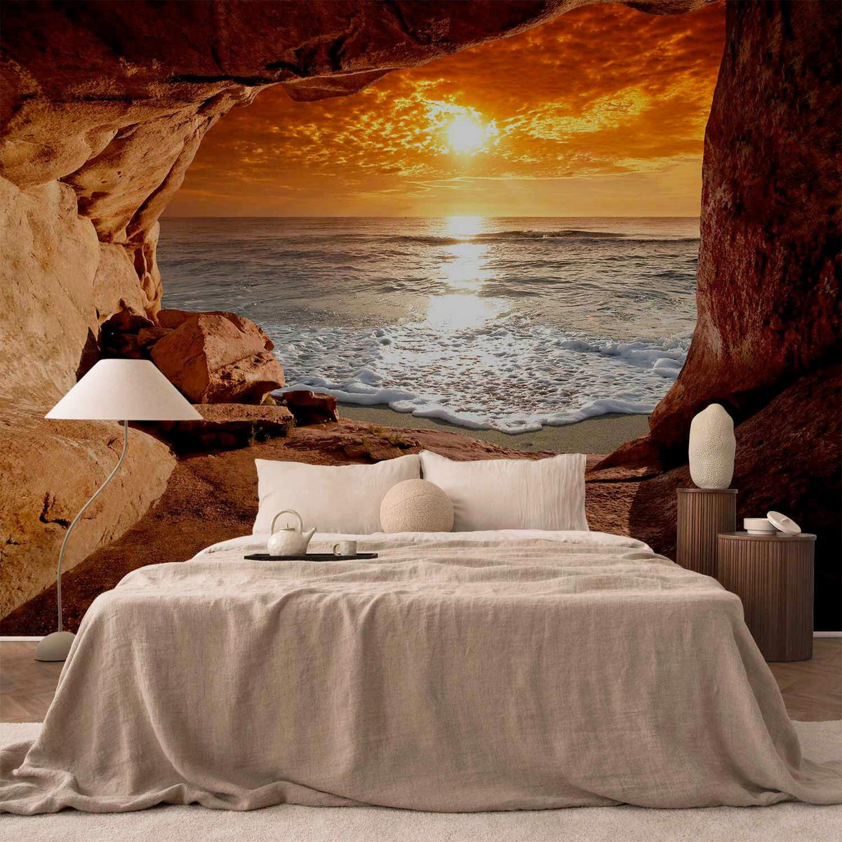 FOTOTAPETE  - Blau/Braun, LIFESTYLE, Textil (400/280cm) - artgeist