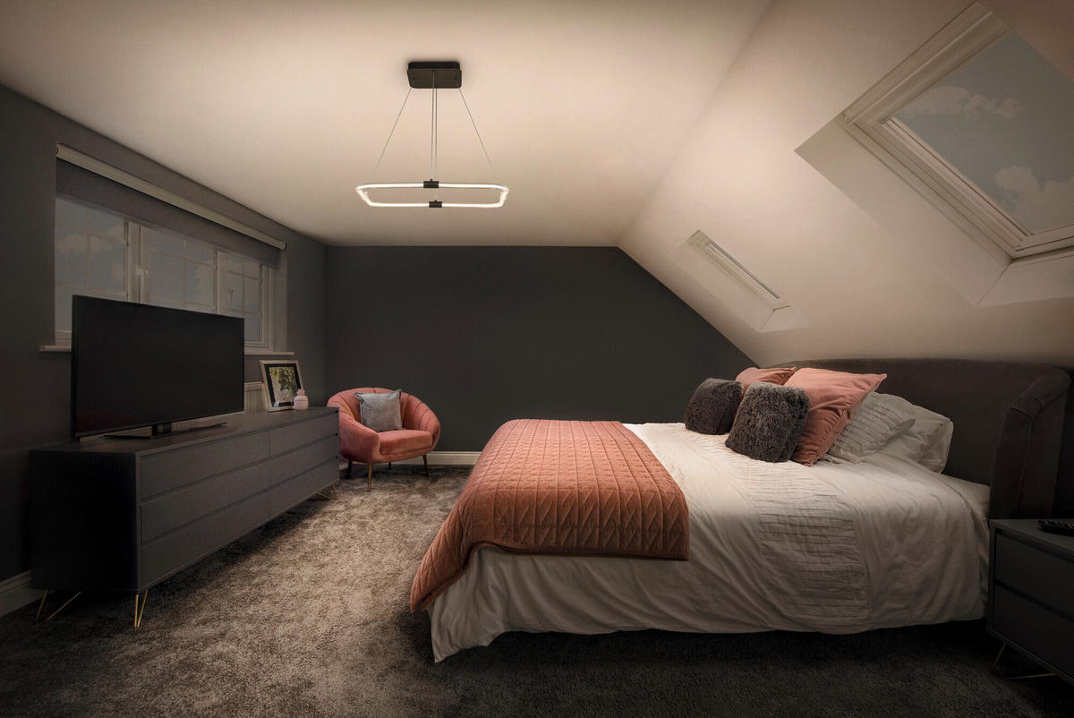 LED-PENDELLEUCHTE 56,7/56,6/70 cm  - Dunkelgrau, Design, Kunststoff (56,7/56,6/70cm) - Ledvance