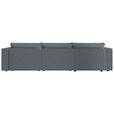 WOHNLANDSCHAFT Grau Cord  - Schwarz/Grau, MODERN, Kunststoff/Textil (153/350/153cm) - Xora