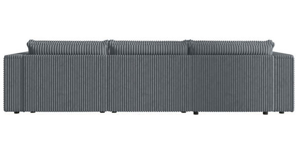 WOHNLANDSCHAFT Grau Cord  - Schwarz/Grau, MODERN, Kunststoff/Textil (153/350/153cm) - Xora