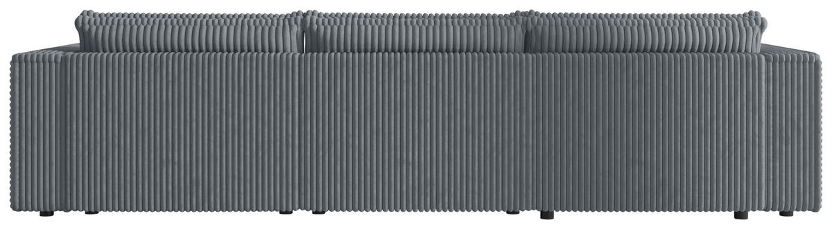 WOHNLANDSCHAFT Grau Cord  - Schwarz/Grau, MODERN, Kunststoff/Textil (153/350/153cm) - Xora