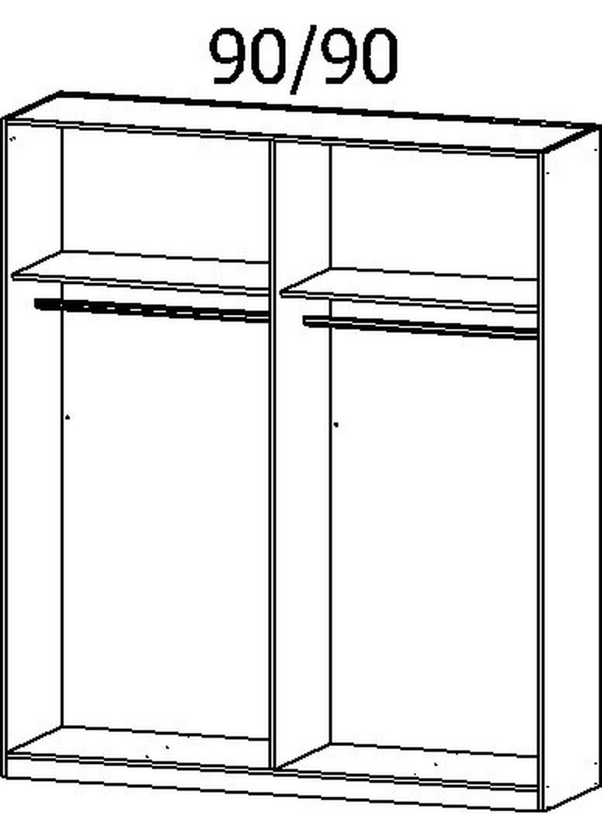 DREHTÜRENSCHRANK  in Grau, Eiche Artisan  - Eiche Artisan/Grau, MODERN, Holzwerkstoff/Kunststoff (181/210/54cm) - Rauch Möbel