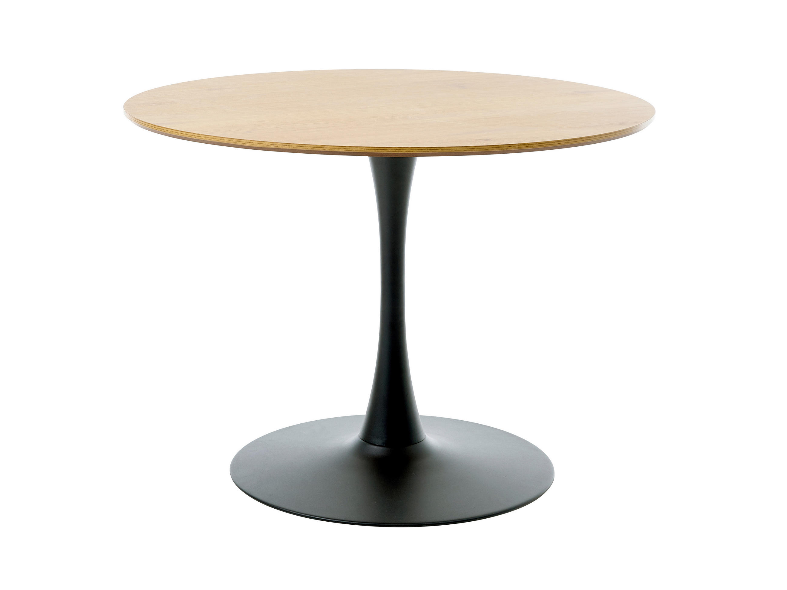 MATBORD 100/100/75 cm imitation  trämaterial rund ekfärgad  - svart/ekfärgad, Modern, metall/trämaterial (100/100/75cm) - Livetastic