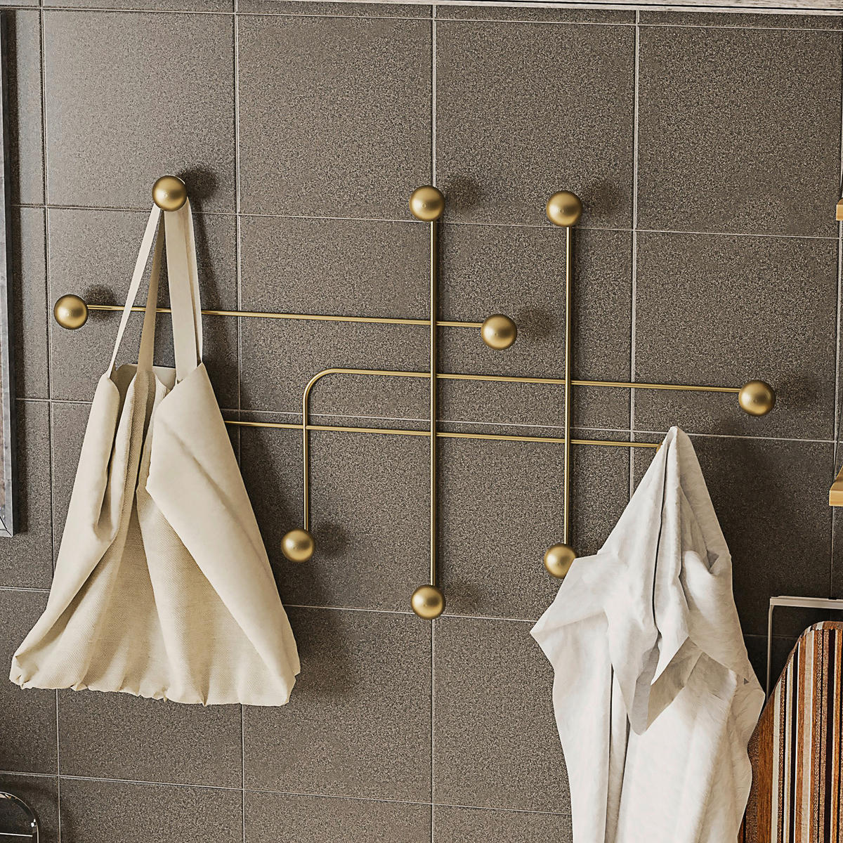 WANDGARDEROBE - Goldfarben, Basics, Metall (107/64/10cm)