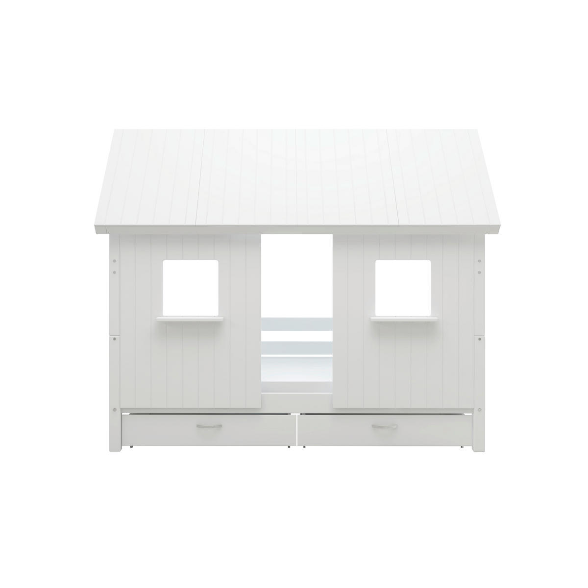 HAUSBETT 90/200 cm,  in Rosa, Weiß, Rollrost, Bettschublade  - Rosa/Weiß, MODERN, Holz (90/200cm) - Chameo