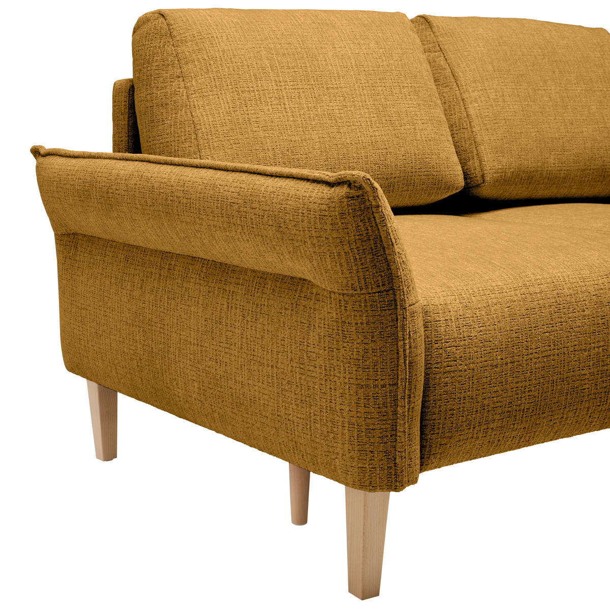 2-SITZER-SOFA in Webstoff Senfgelb  - Eichefarben/Senfgelb, Modern, Holz/Textil (150/85/92cm) - MID.YOU