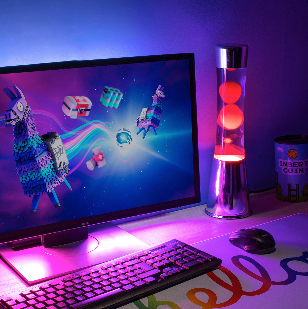 LAVALEUCHTE - Hellrot/Violett, Basics, Glas/Metall (11.2/11.2/40cm)