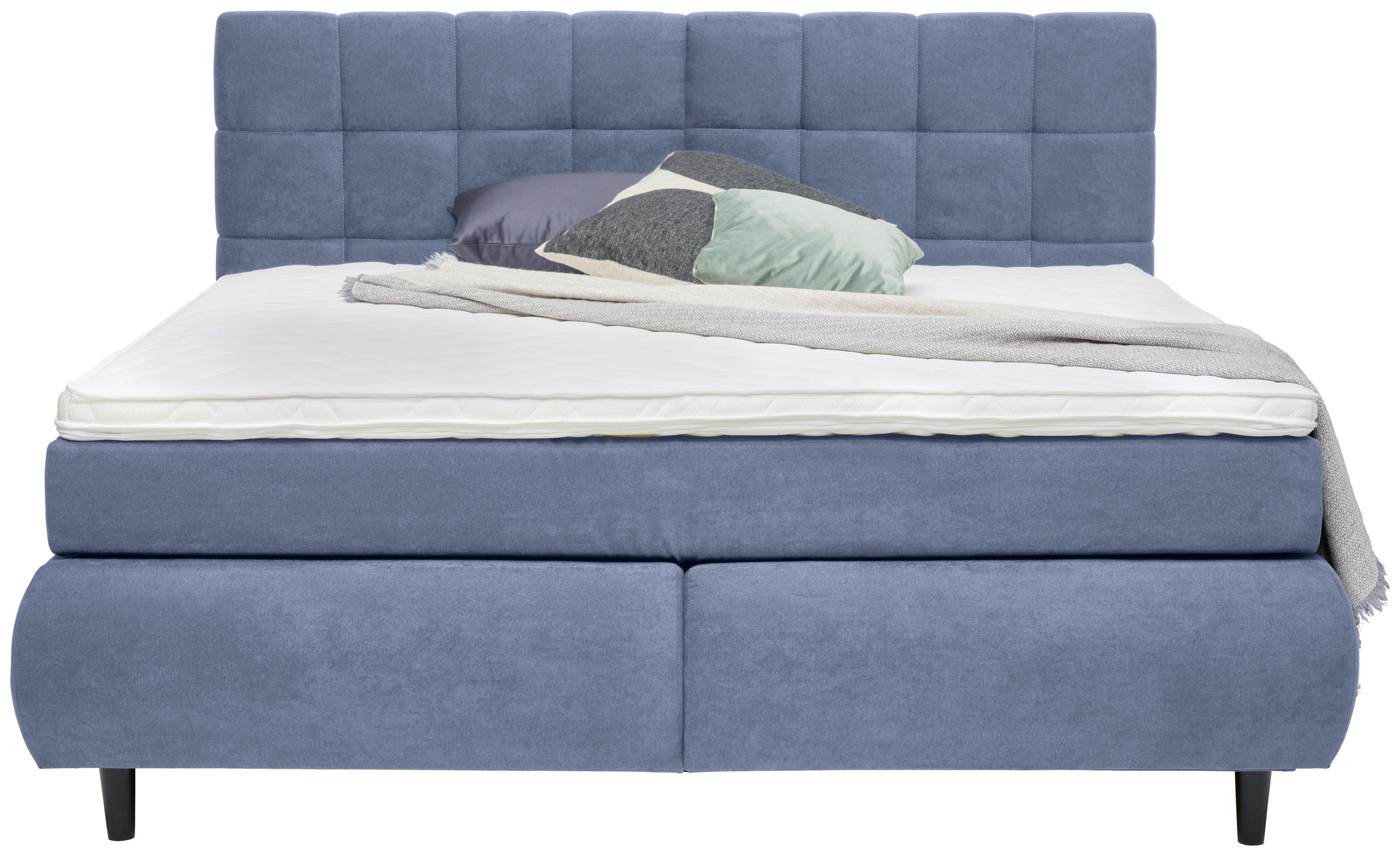 BOXSPRINGBETT 180/200 cm  in Blau  - Blau/Schwarz, Konventionell, Holz/Textil (180/200cm) - Ti'me