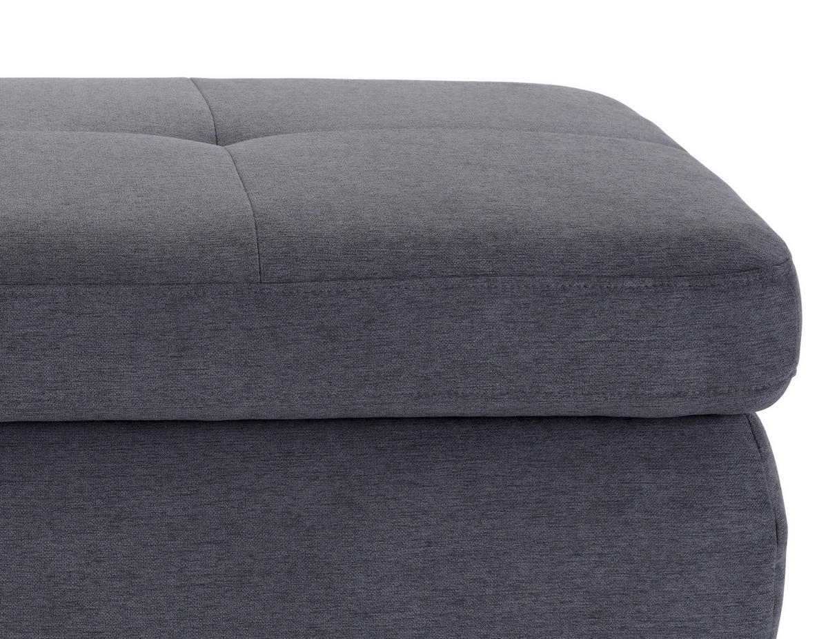 HOCKER in Textil Grau  - Chromfarben/Grau, Modern, Textil/Metall (129/47/64cm) - Livetastic