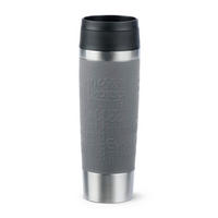 THERMOBECHER TRAVEL MUG 0,5 L  - Grau, Basics, Kunststoff/Metall (0,5l) - Emsa