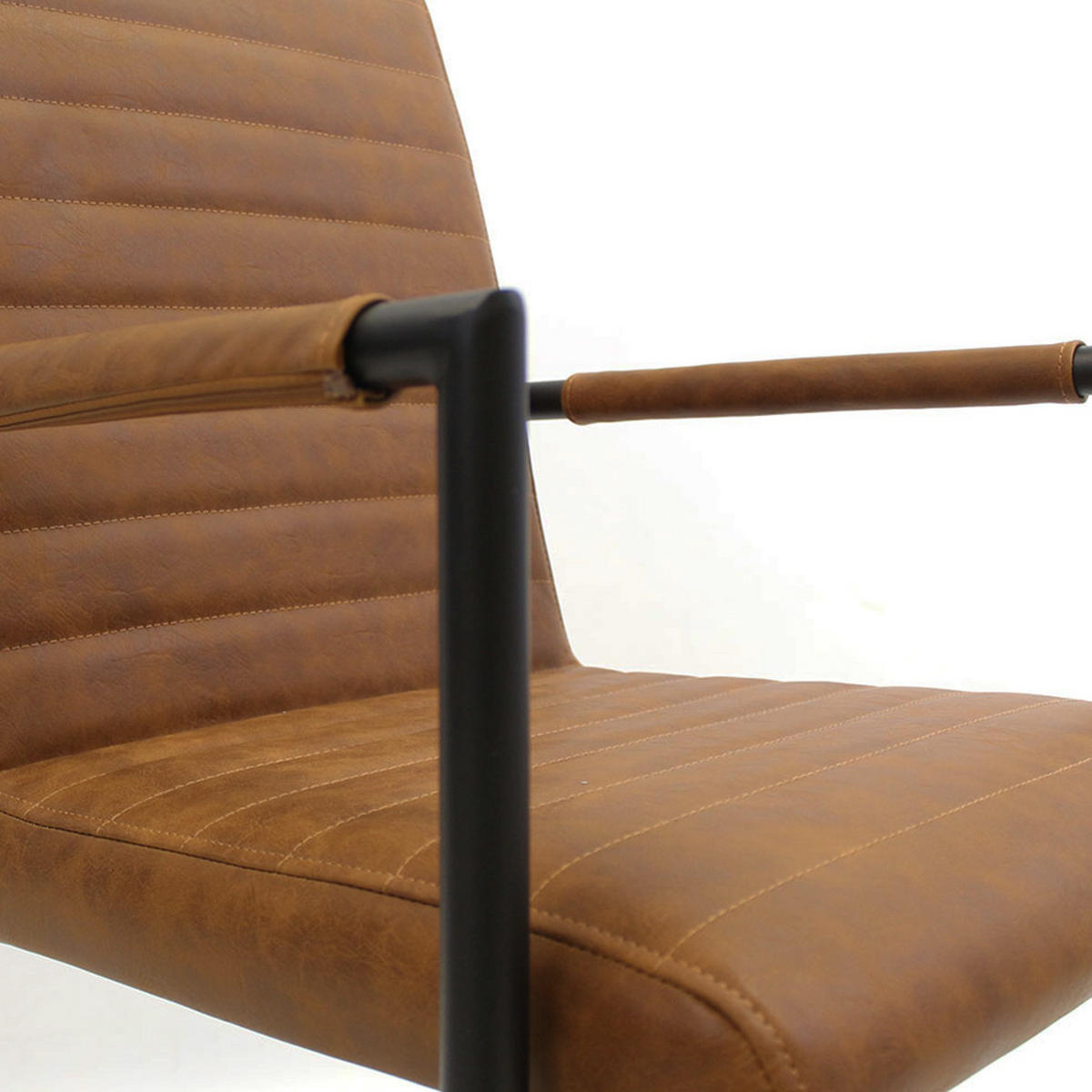 ARMLEHNSTUHL-SET 2 Stück  in Lederlook  - Cognac/Haselnussfarben, LIFESTYLE, Kunststoff/Textil (54/97/57cm) - MID.YOU