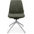 STUHL  in Aluminium Bouclé Metall, Textil  - Dunkelgrün/Alufarben, Design, Textil/Metall (46/81,5-84,5/55cm) - Johann Jakob