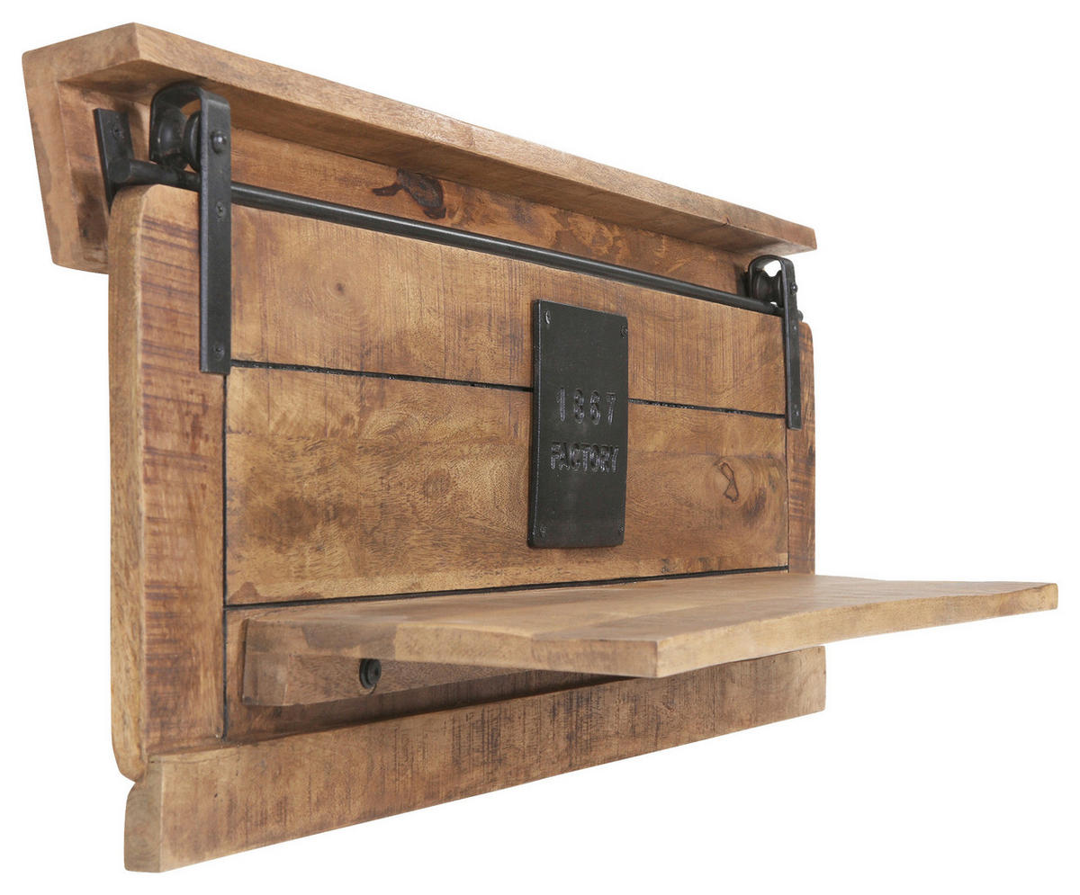 WANDBOARD Mangoholz massiv Naturfarben  - Naturfarben, KONVENTIONELL, Holz/Metall (100/38/25cm) - Landscape