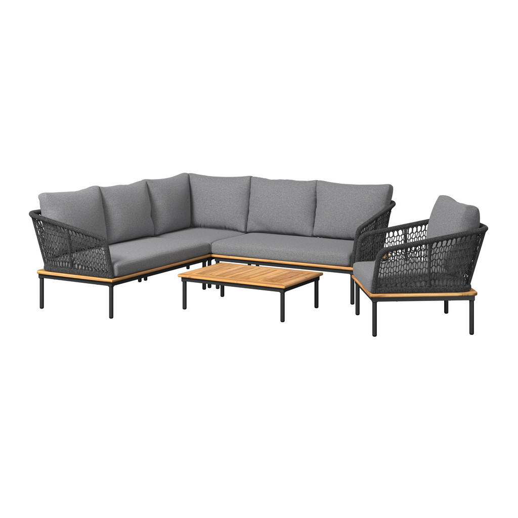 Ambia Garden ZAHRADNÍ SOUPRAVA 5dílné, dřevo, kov, plast, textil