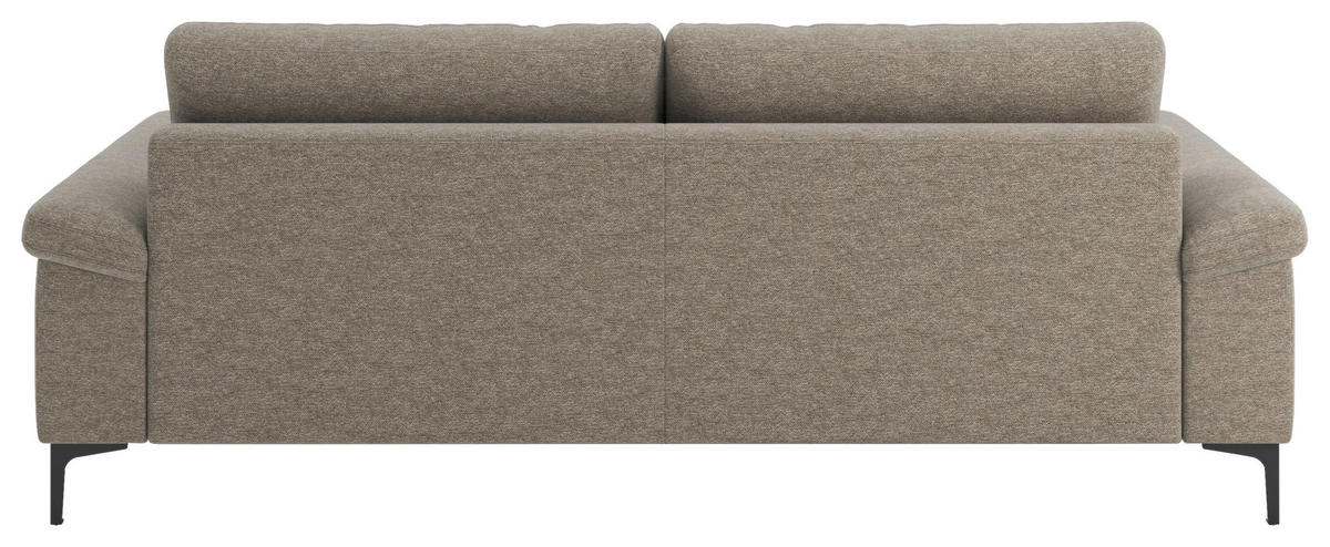 3-SITZER-SOFA Flachgewebe Taupe  - Taupe/Schwarz, Design, Holzwerkstoff/Textil (226/89/97cm) - Pure Home Lifestyle
