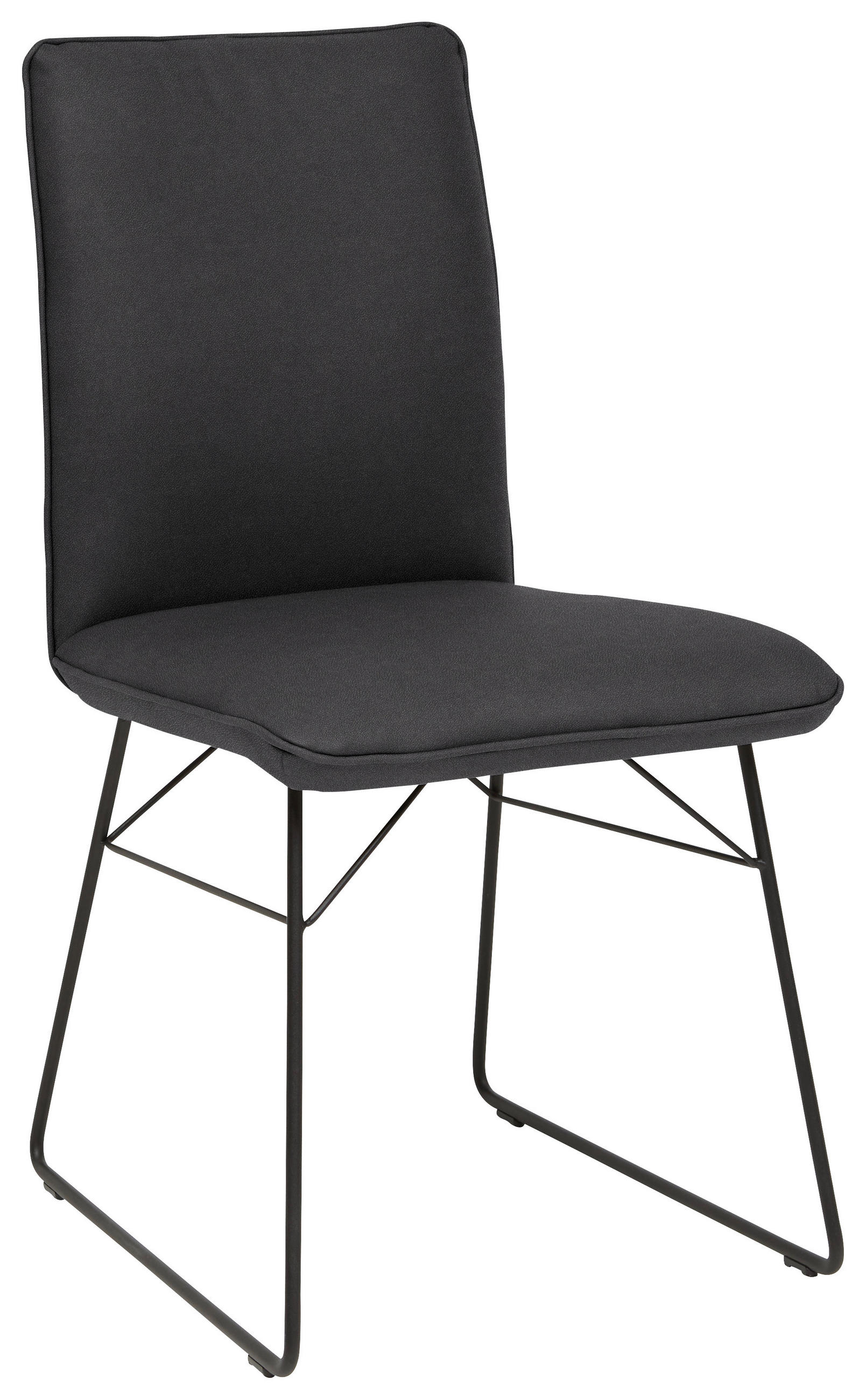 STUHL  in Stahl Mikrofaser Metall, Textil  - Schwarz, Design, Textil/Metall (46/91/60cm) - Dieter Knoll