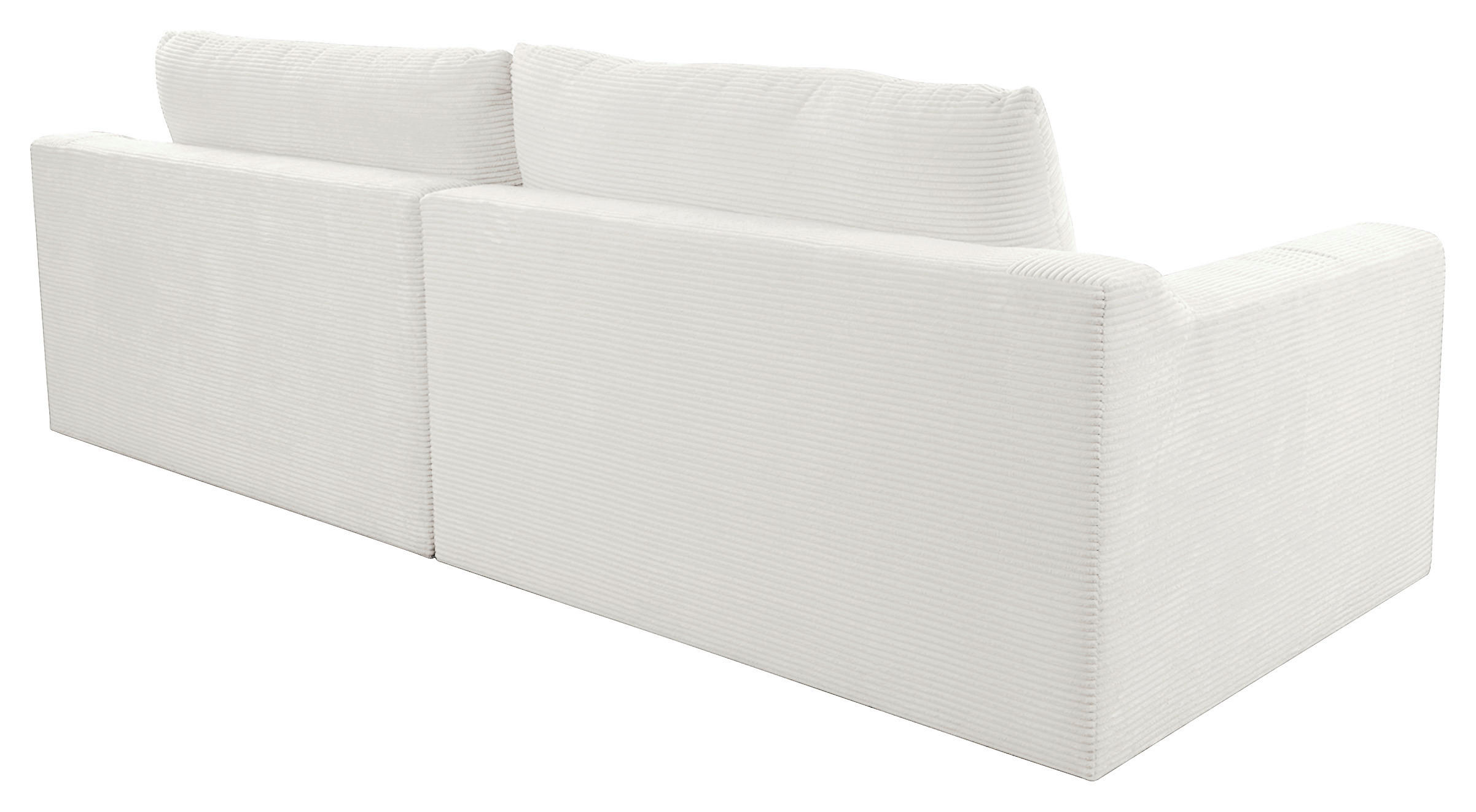 BIGSOFA in Cord Weiss  - Weiss/Schwarz, Design, Kunststoff/Textil (276/90/109cm) - Sit & More