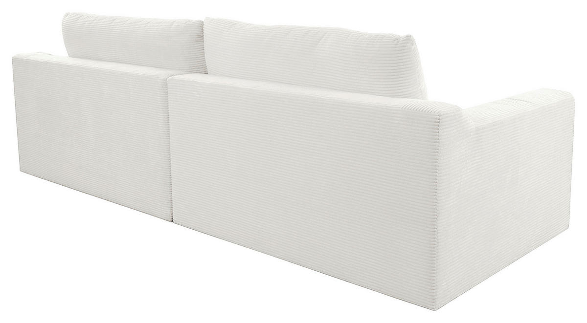 BIGSOFA in Cord Weiß  - Schwarz/Weiß, Design, Kunststoff/Textil (276/90/109cm) - home24