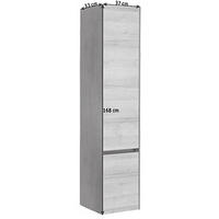 VISOKI ORMAR  tamnosiva  - tamnosiva/boja hrasta, Dizajnerski, staklo/pločasti materijal (37/168/33cm) - Dieter Knoll