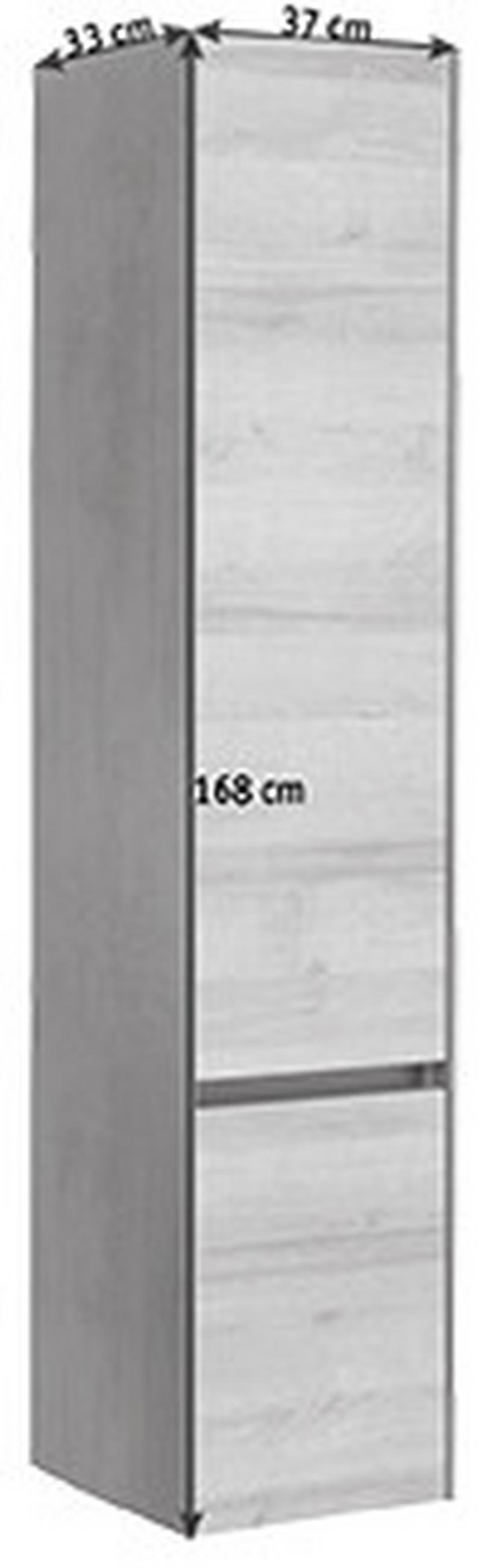 VISOKI ORMAR  tamnosiva  - tamnosiva/boja hrasta, Dizajnerski, staklo/pločasti materijal (37/168/33cm) - Dieter Knoll