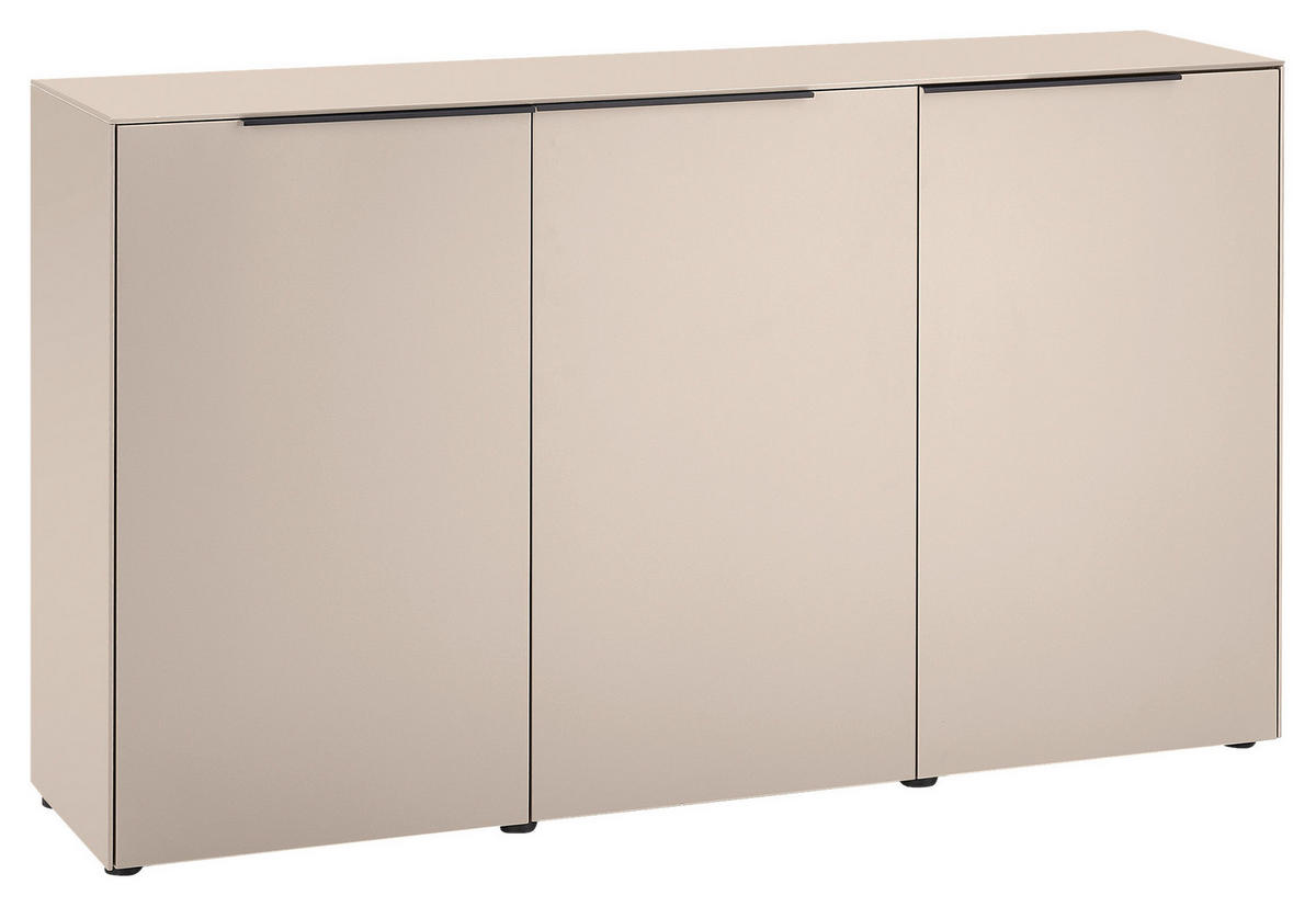 KOMMODE , 150/87/38 cm,  - Kaschmir/Schwarz, Design, Holzwerkstoff/Kunststoff (150/87/38cm) - Voleo