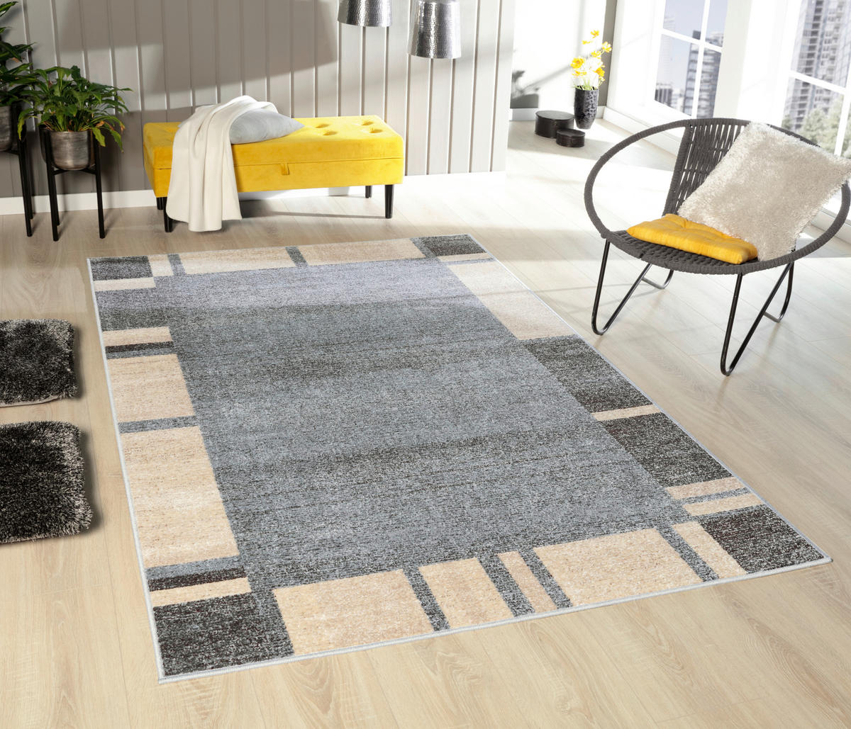 WEBTEPPICH Wohnzimmer 40/60 cm Grau  - Grau, Design, Textil (40/60cm) - Novel