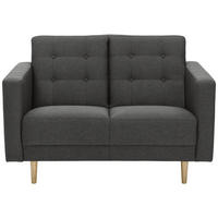 2-SITZER-SOFA  in Flachgewebe Anthrazit  - Eschefarben/Anthrazit, MODERN, Holz/Textil (128/81cm) - Max Winzer