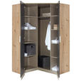 ECKKLEIDERSCHRANK 117/197/117 cm  - Dunkelgrau/Silberfarben, Design, Holzwerkstoff/Kunststoff (117/197/117cm) - Carryhome