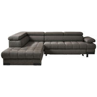 ECKSOFA Dunkelbraun Webstoff  - Dunkelbraun/Schwarz, Design, Textil/Metall (223/263cm) - Welnova