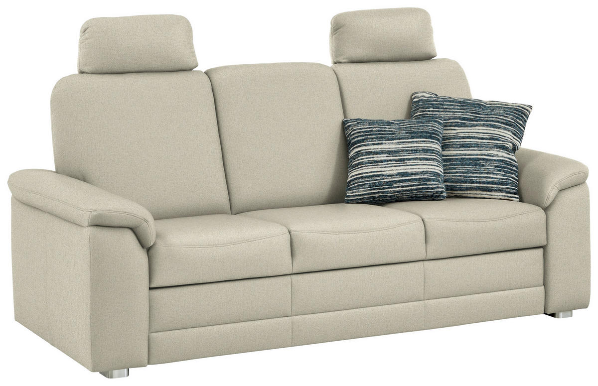 3-SITZER-SOFA Chenille Silberfarben  - Silberfarben/Alufarben, Konventionell, Textil/Metall (208/96/89cm) - Beldomo Comfort