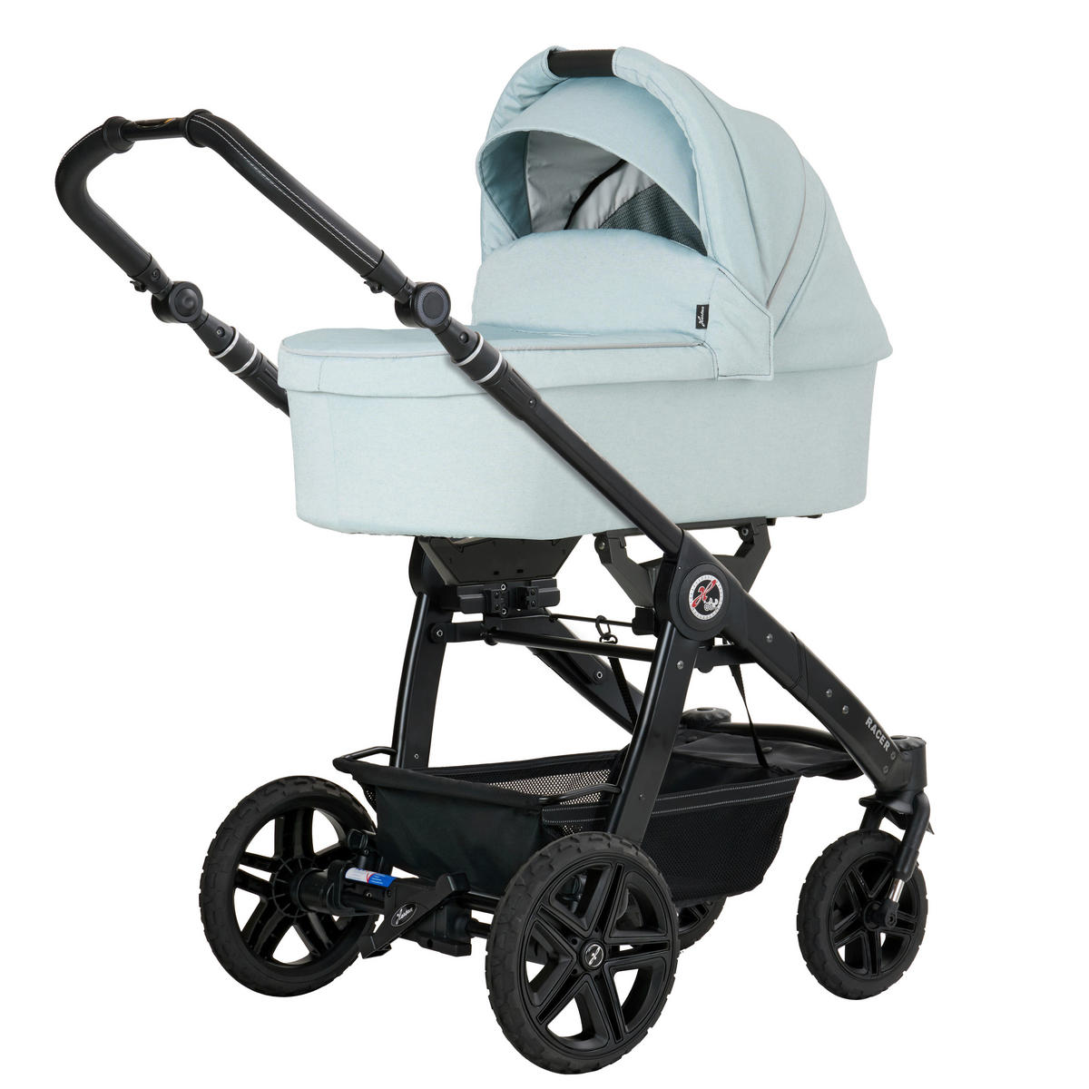 KINDERWAGENSET RACER GTS  - Pastellblau/Cappuccino, Basics, Textil/Metall (59/113/101cm) - Hartan